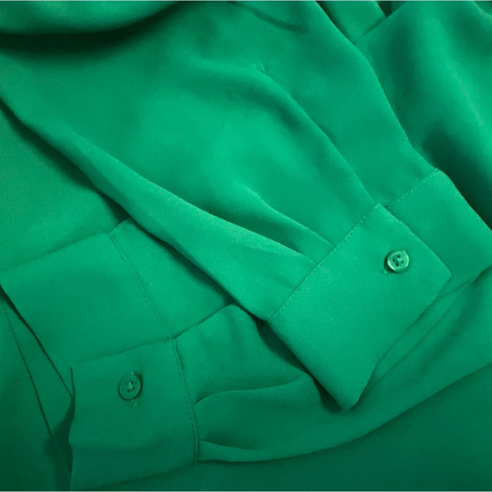 Ann Taylor Blouse Large Blouse Kelly Green Top - Picture 10 of 10